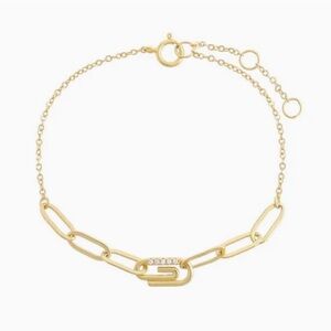 Adina Eden Pavé Safety Pin Paper Clip Bracelet